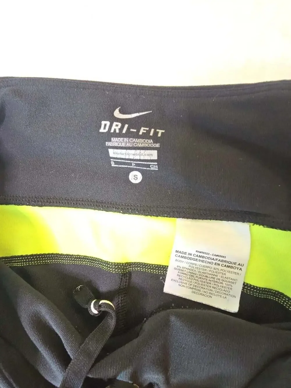 Nike Dri-Fit Women's Running Leggings with Neon Yellow Accents S. 022